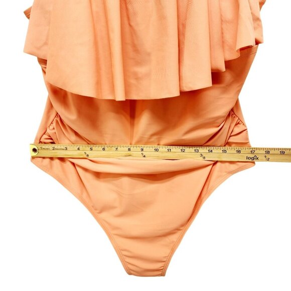 CUPSHE Women's Swimsuit Ruffle Trim Belly Concealing One Piece Swimwear Size 2X - Picture 10 of 13